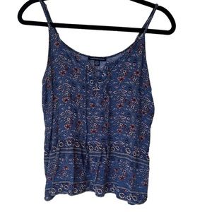 American Eagle Outfitters Blue Floral Tank Medium